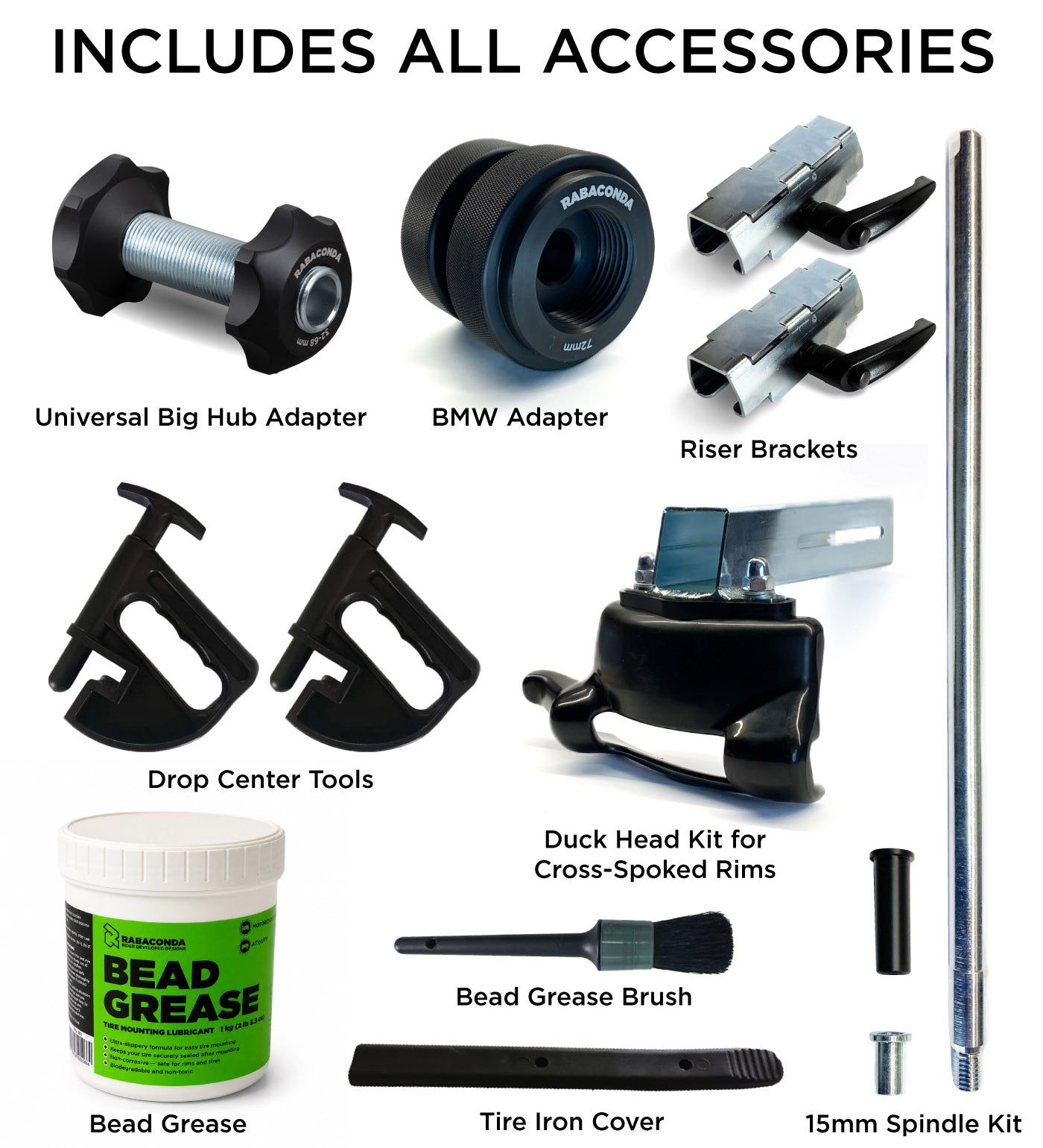 Rabaconda Ultimate Street Bike Tyre Changer Kit in use